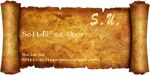 Soltész Upor névjegykártya